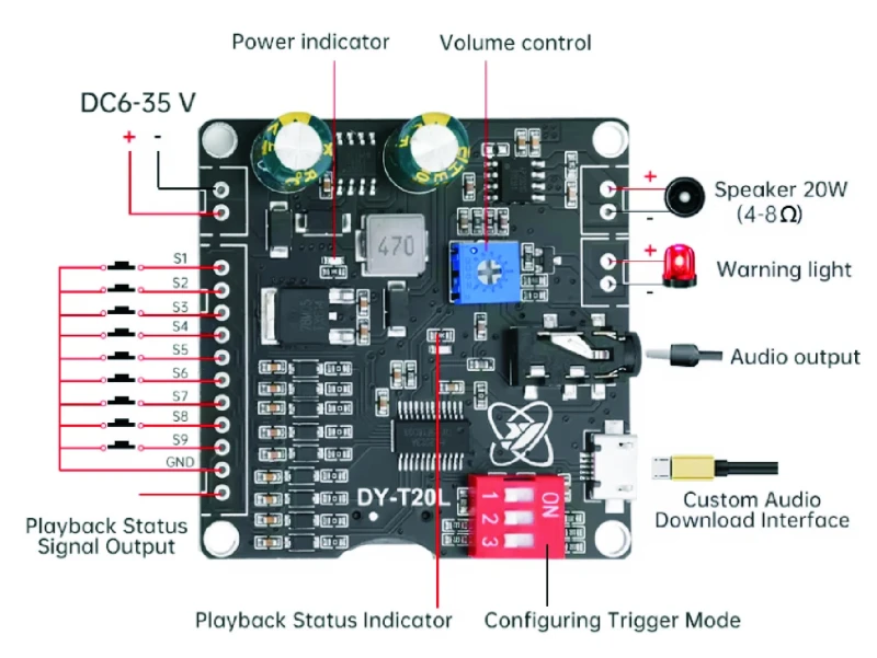 MP3 Soundmodul mit SD-Kartenslot