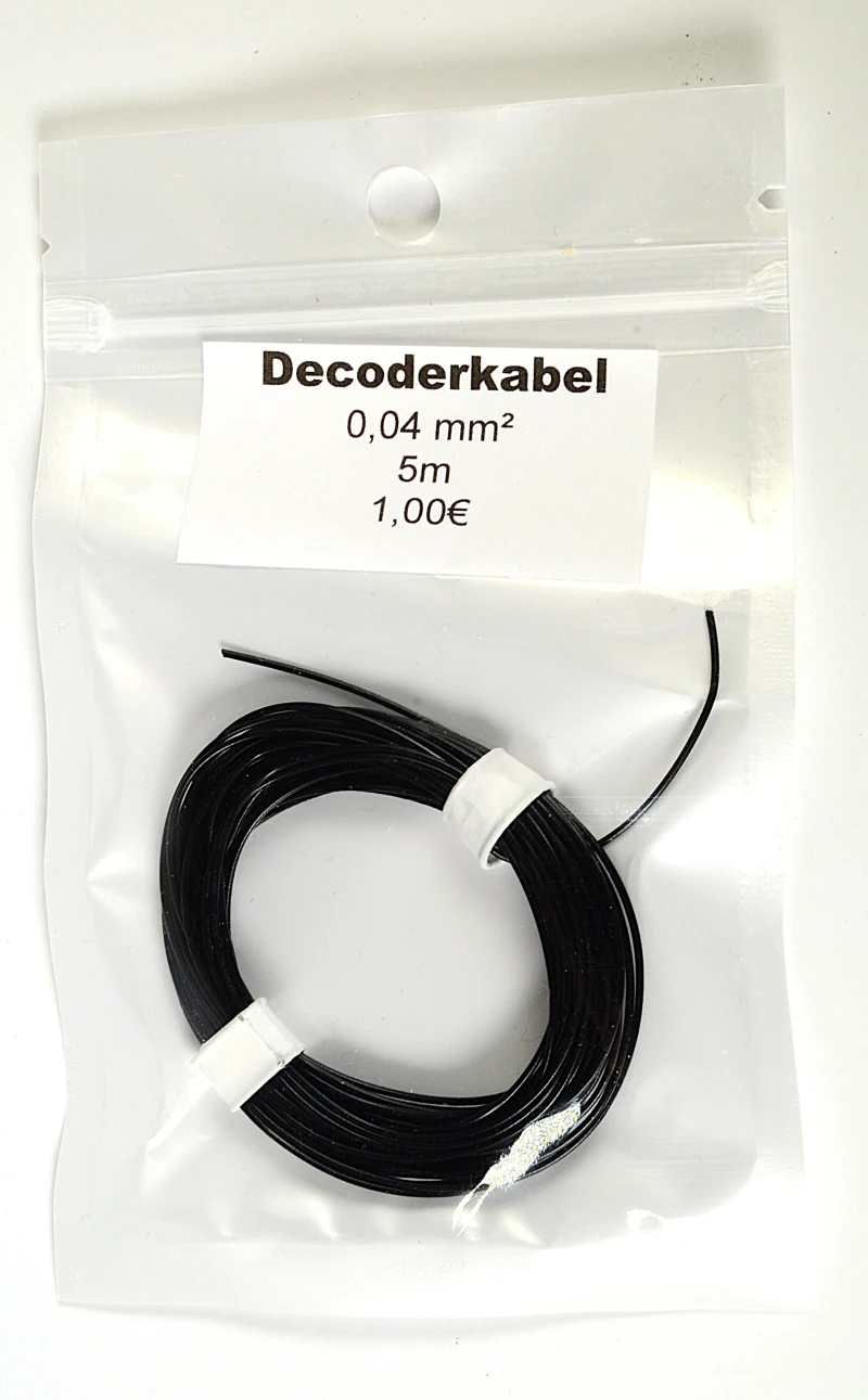 Decoderkabel schwarz 0,04 mm² / 5 m